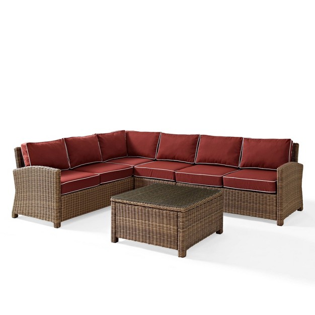 Bradenton 5pc Outdoor Wicker Sectional Set Crosley