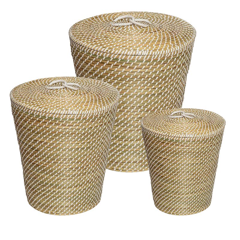 Honey-Can-Do Set of 3 Nesting Seagrass Snake Charmer's Storage Basket Set