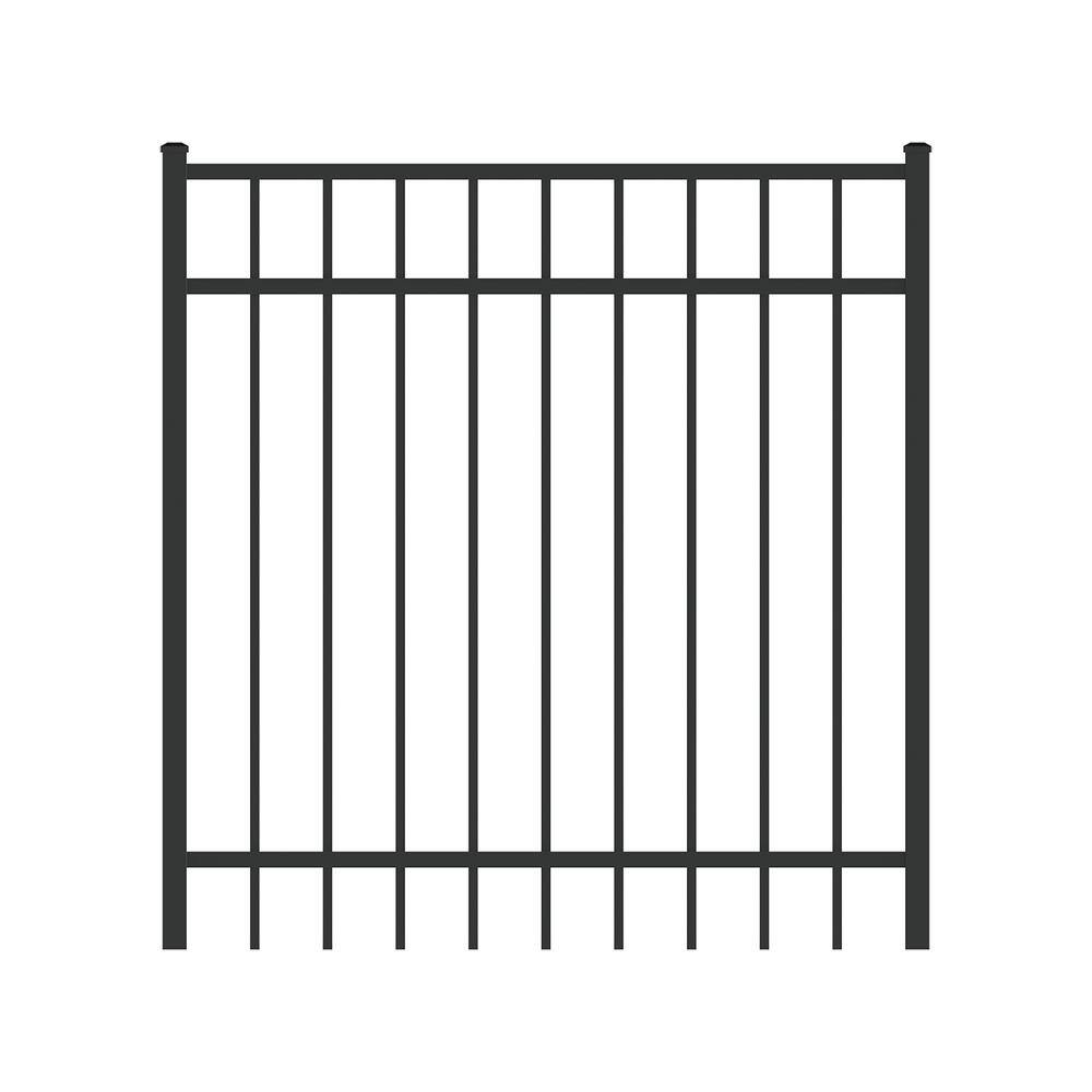 FORGERIGHT Vinings 4 ft. W x 4 ft. H Black Aluminum Pre-Assembled Fence Gate 861722