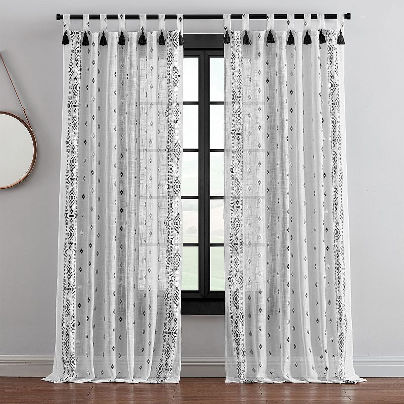 B. Smith Safi Printed Semi Sheer Window Curtain Panel