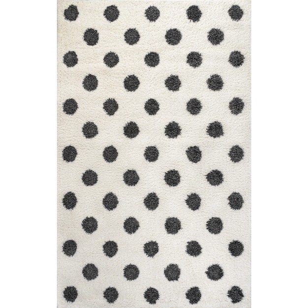 Pere Modern Charcoal Dot Shag Area Rug Jonathan Y