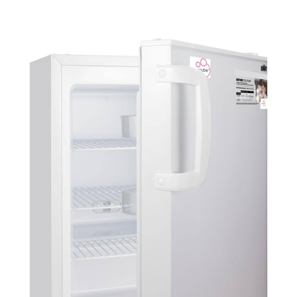 Summit Appliance 2.68 cu. ft. Manual Defrost Upright MOMCUBE Breast Milk Freezer in White ADA Compliant ALFZ36MC