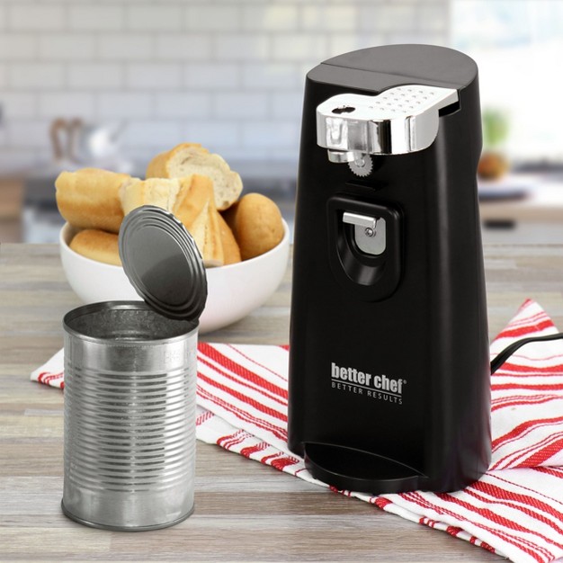 Better Chef Deluxe Electric Can Opener With Built In Knife Sharpener And Bottle Opener In Black