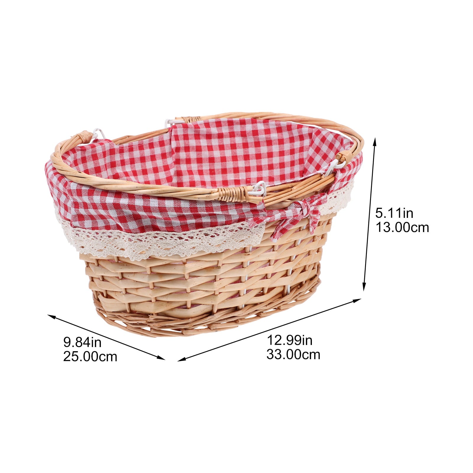 NUOLUX Woven Picnic Basket Decorative Basket Outdoor Picking Basket Sundry Organize Basket