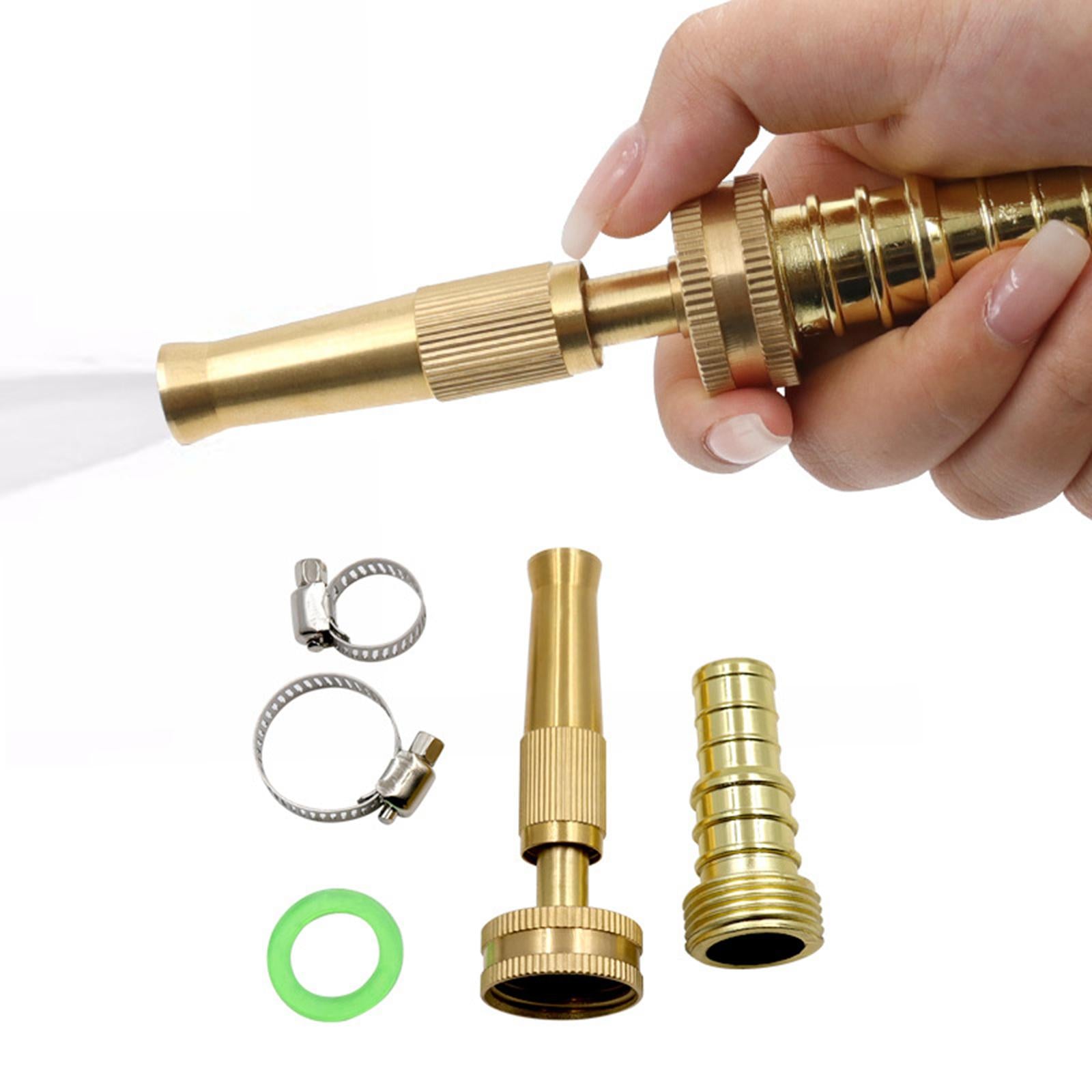 Brass Adjustable Hose Nozzle High Power Jet Sprayer Pressure Spray Attachment Quick Connector Garden Hose Nozzle for Home Cleaning