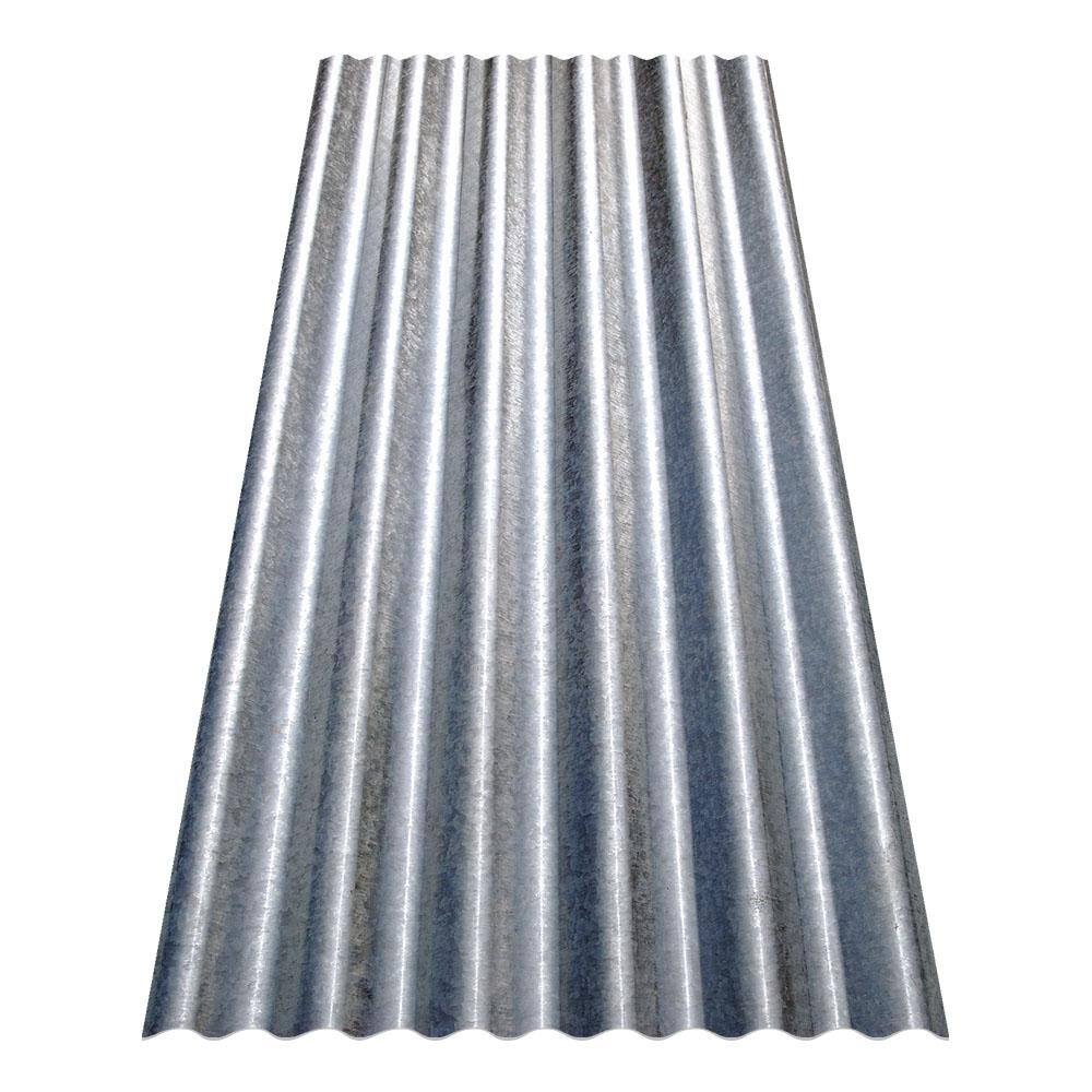 Gibraltar Building Products 8 ft. Corrugated Galvanized Steel 31-Gauge Roof Panel 13513