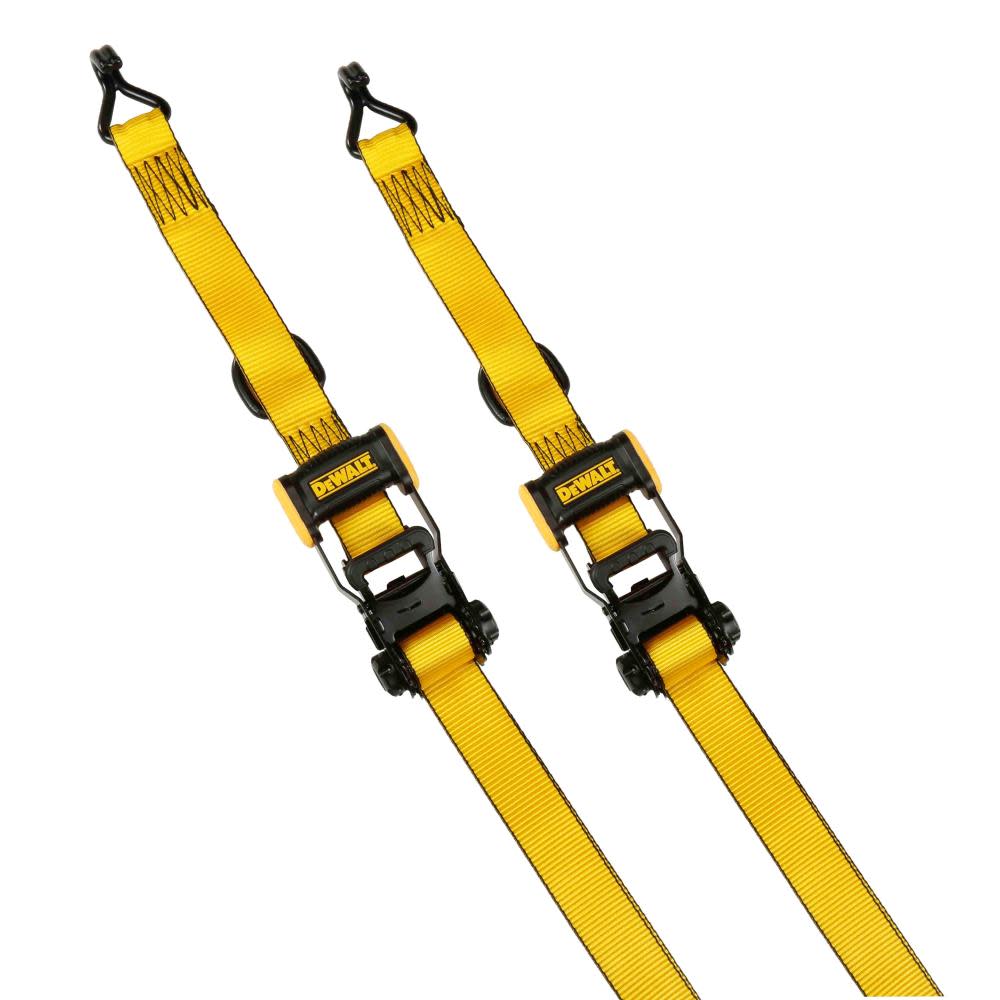 DEWALT Ratchet Tie Down Straps 1.5 x 16' 3300lb Break Strength 2pk