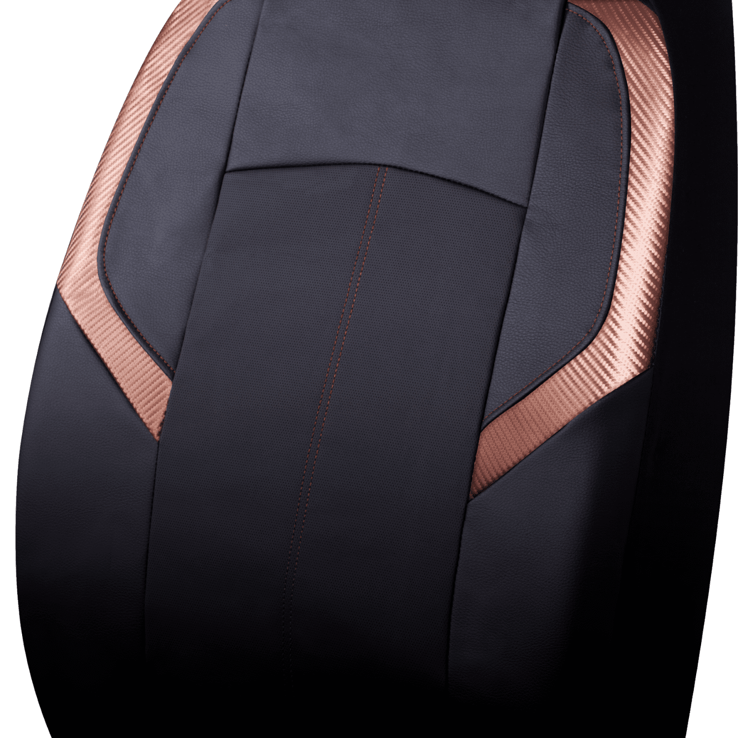 Auto Drive 2 Piece Carbon Fiber High Back Seat Covers Leather Copper， Universal Fit， 1902SC32