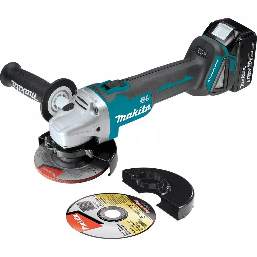 Makita 18-Volt  5.0Ah LXT Lithium-Ion Brushless Cordless 4-1/2 / 5 in. Cut-Off/Angle Grinder Kit and#8211; XDC Depot