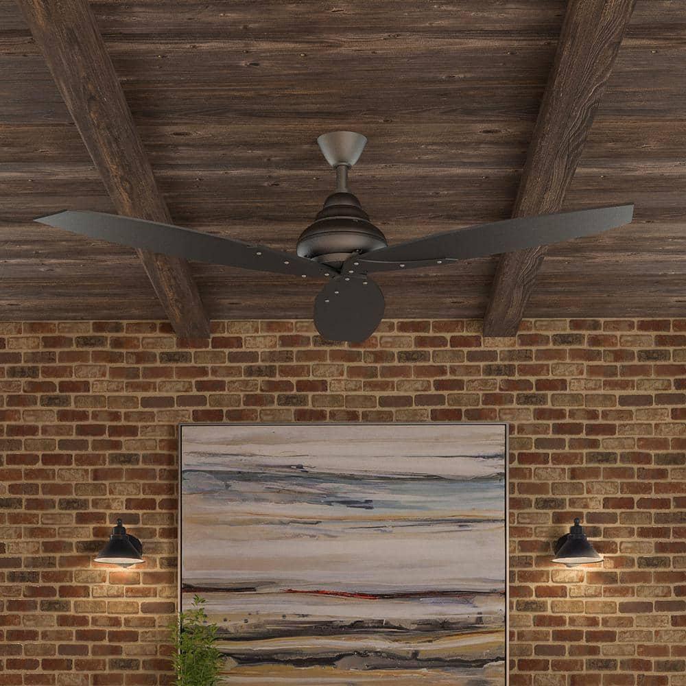 Hampton Bay Florentine IV 56 in IndoorOutdoor Natural Iron Ceiling Fan with Wall Control