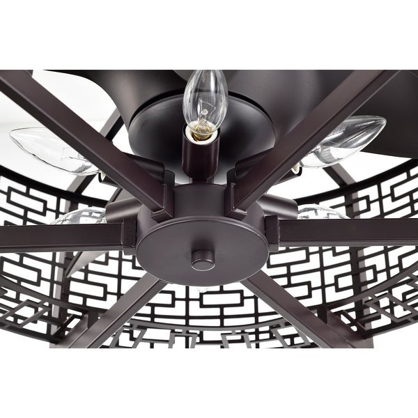 Ioana 25-inch Brown 6 Lights 3 Blades Lighted Ceiling Fan with Remote Shopping - The Best Deals on Ceiling Fans | 38959497