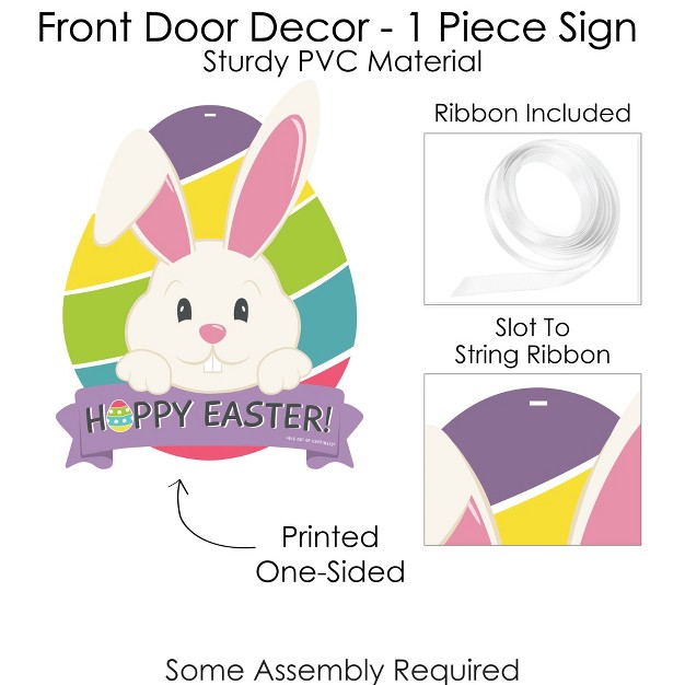 Big Dot Of Happiness Hippity Hoppity Hanging Porch Easter Bunny Party Outdoor Decorations Front Door Decor 1 Piece Sign