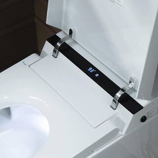 WOODBRIDGE Nutley Intelligent Comfort Height 1-Piece 1.0 GPF1.6 GPF Dual Flush Elongated Toilet in White Seat Included HB0990S