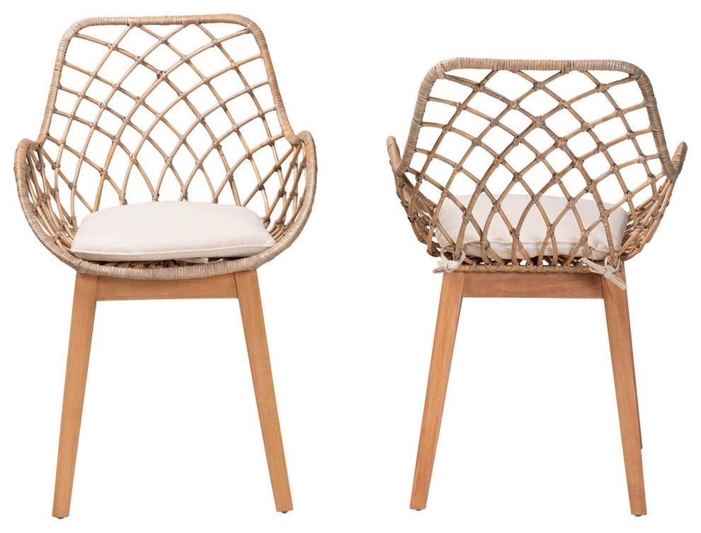 Miriam Rattan Dining Collection   Beach Style   Dining Chairs   by Baxton Studio  Houzz