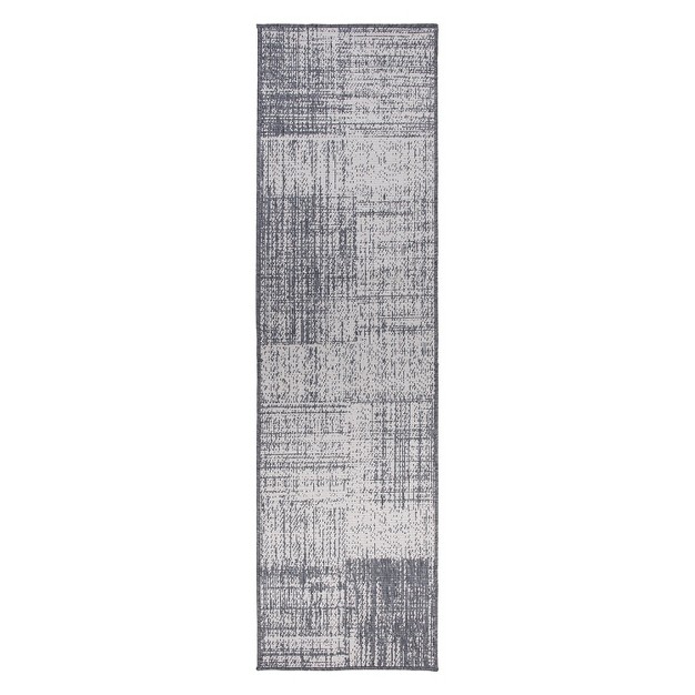 World Rug Gallery Contemporary Distressed Boxes Weather Resistant Reversible Indoor outdoor Area Rug