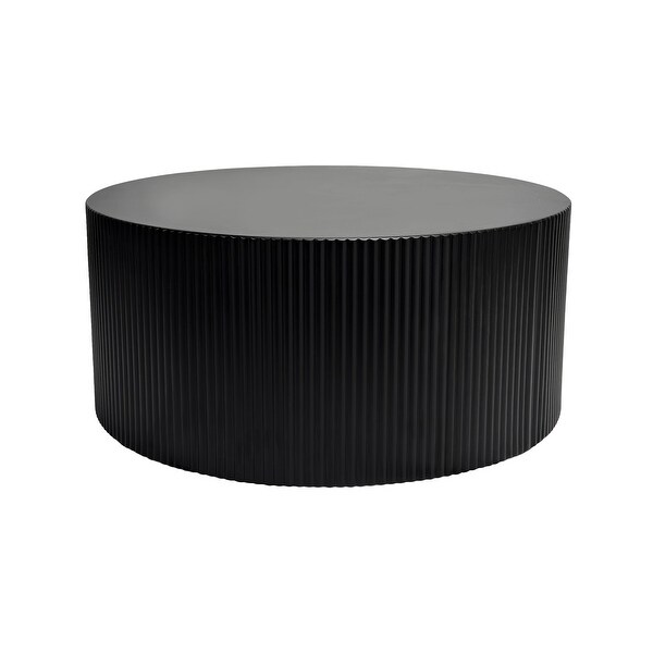 Minimalist Wave Stripe Coffee Table，Modern Round Coffee Table，Drum Circle Coffee Table for Living Room，Bedroom