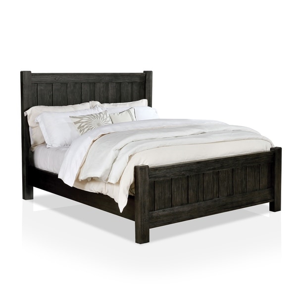 Furniture of America Babbin Dark Grey 3-piece Bed and Nightstands Set - - 35087518