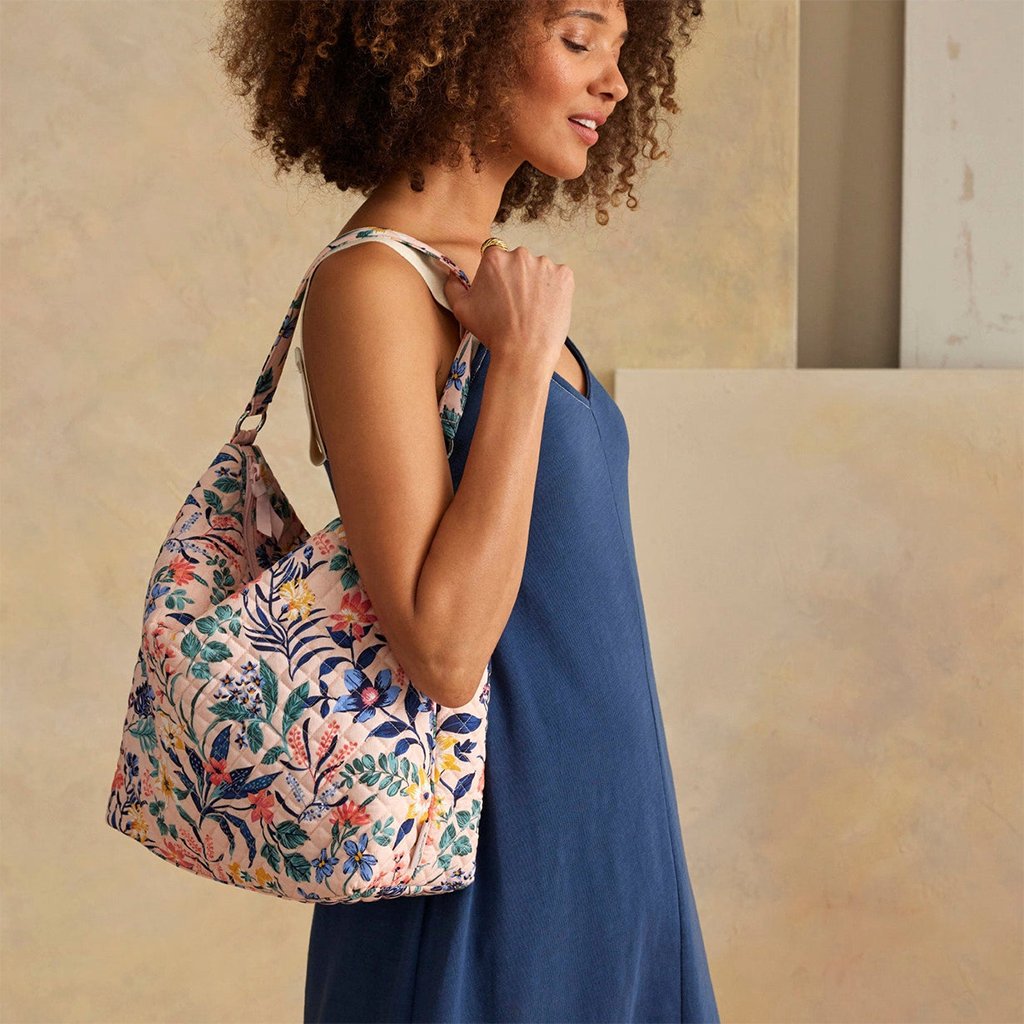 Vera Bradley  Oversized Hobo Shoulder Bag in Paradise Coral