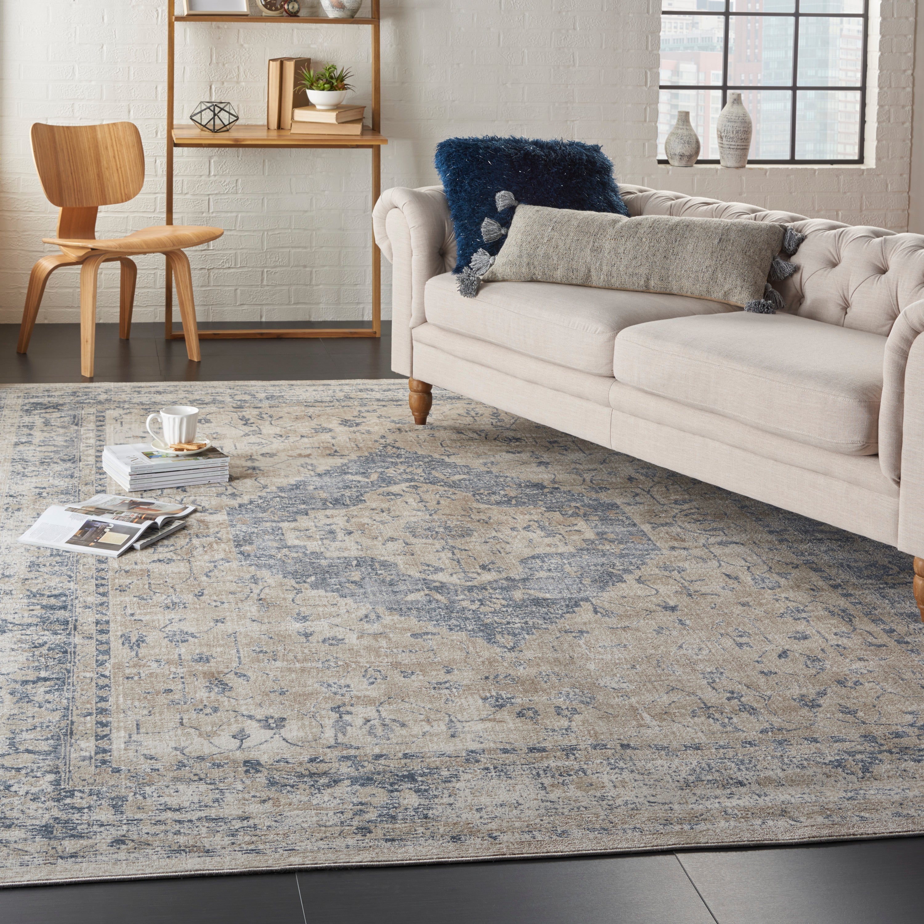 Malta Ivory/Blue Rug