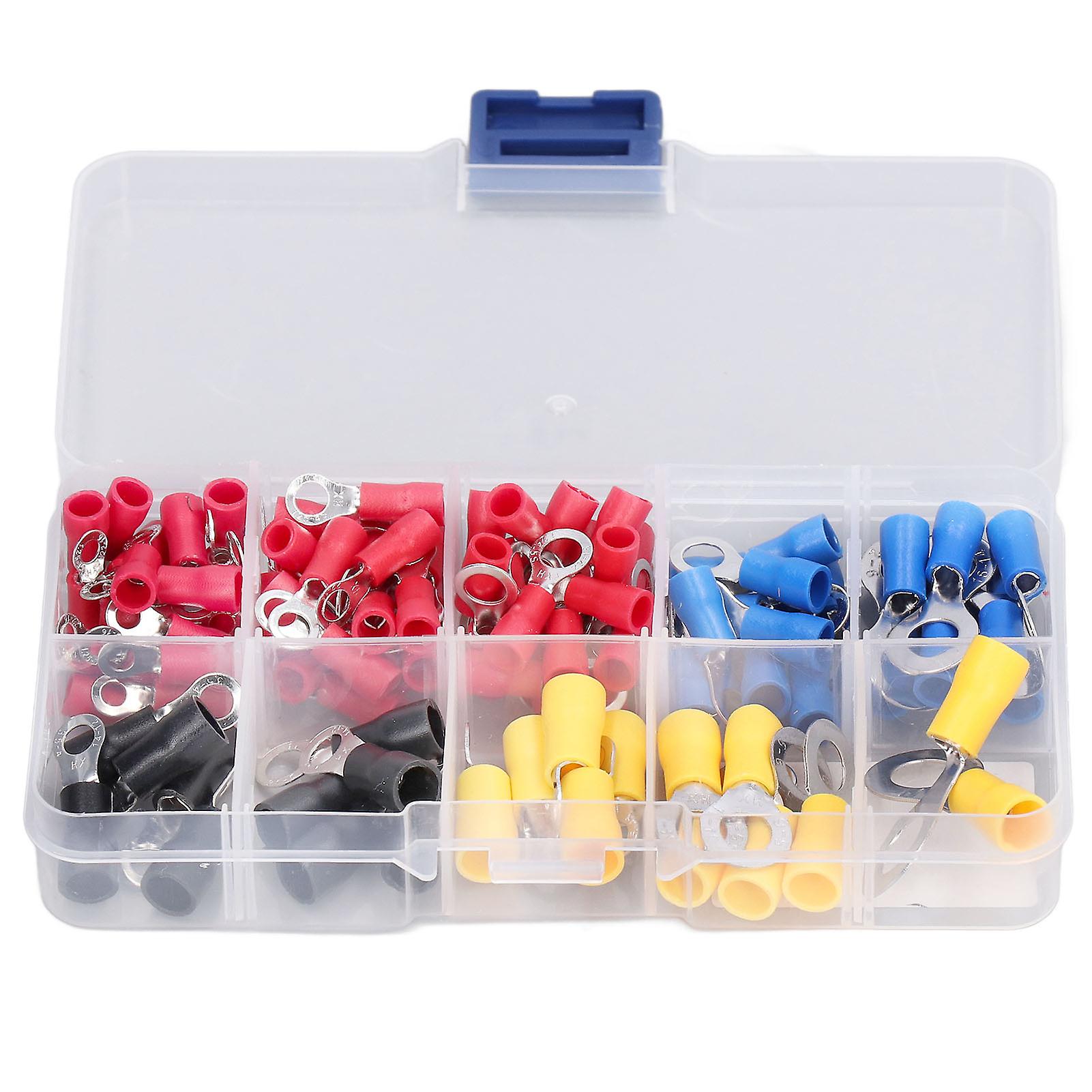 102pcs Wire Connector Electrical Crimp Ring Terminal Tool Set Kit For Home Vehicle