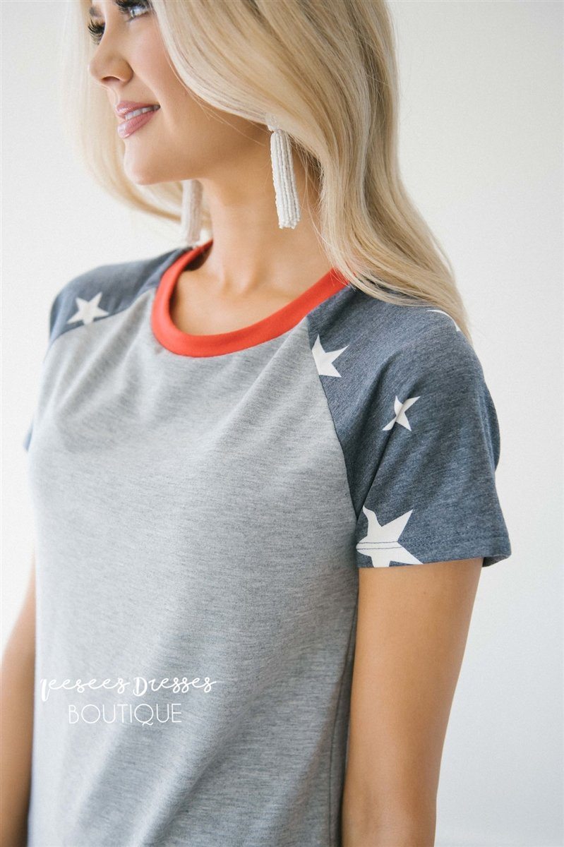 Short Sleeve Baseball Sleeve Top