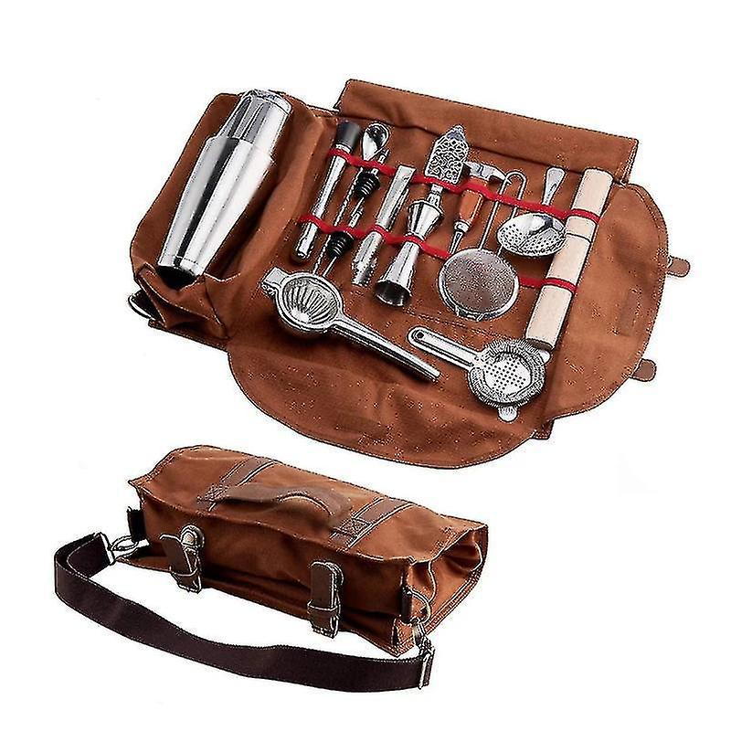 Bar Bartender Carrying Bag Creative Bartender Canvas Toolkit Pack Bar Tools Cocktail Shaker Set Sto