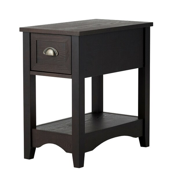 Gymax Contemporary Chair Side End Table Compact Table w/ Drawer