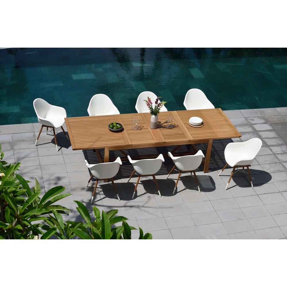 LifestyleGarden 9pc Teak Finish Outdoor Patio Dining Set   9 Piece