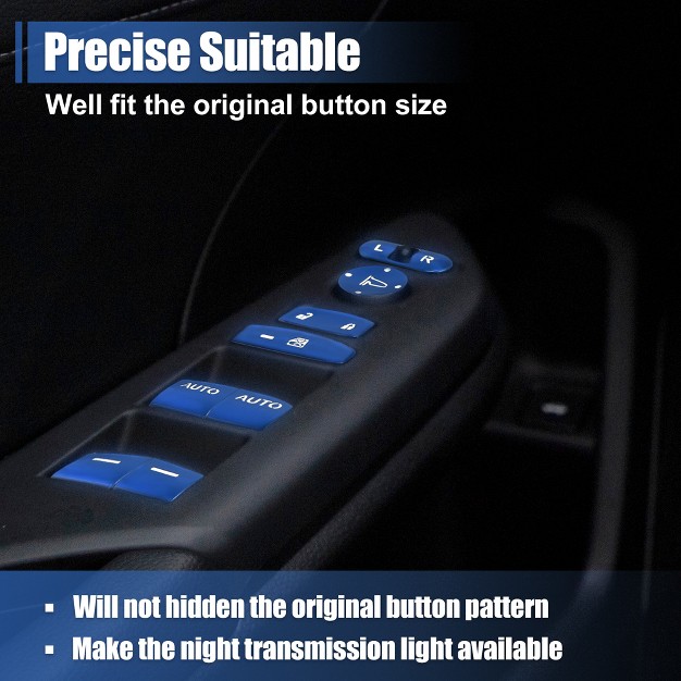 Unique Bargains Window Control Button Cover Trims Door Armrest Glass Switch Panel Stickers For Honda Civic 11th Gen Sedan Hatchback Blue 12pcs