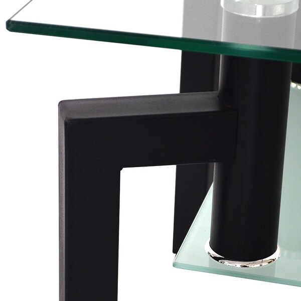 Modern Glass Coffee Table， Clear Coffee Table Side Center Tables