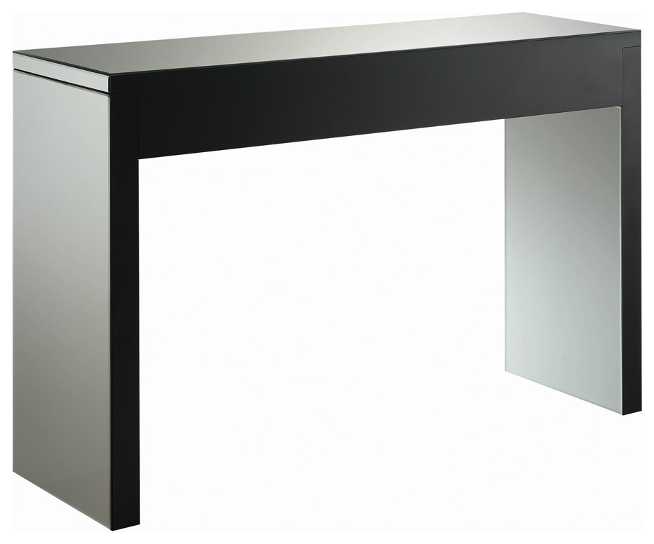 Gillian Rectangular Sofa Table Silver and Clear Mirror   Modern   Console Tables   by Modon  Houzz