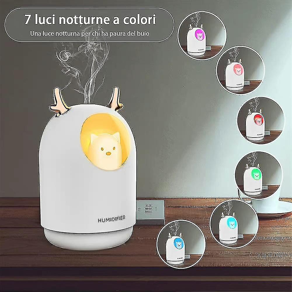 Creative Cute Bear Mini Humidifier With 7 Colors Light Usb Air Spray Diffuser For Baby Room