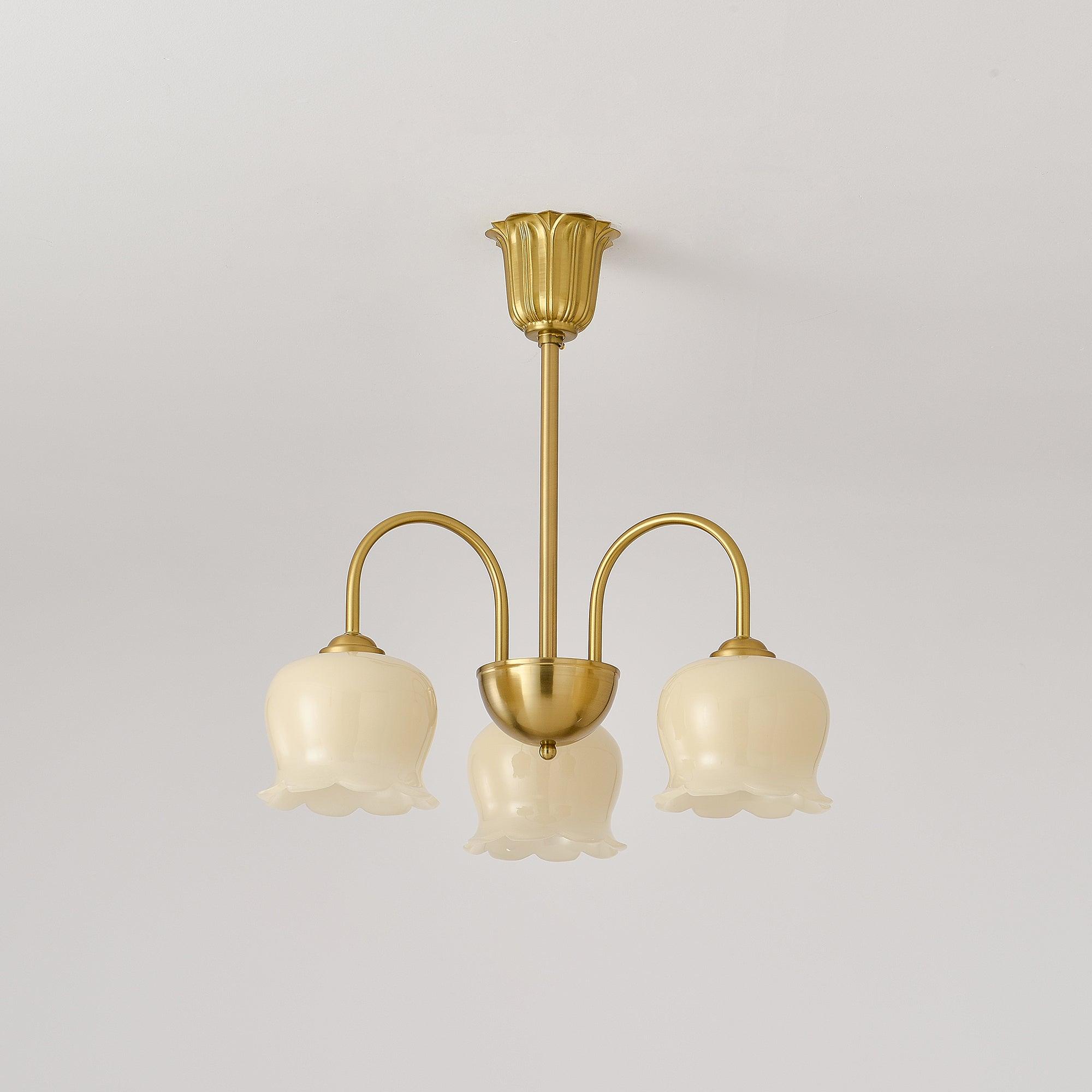 Orchids Brass Chandelier