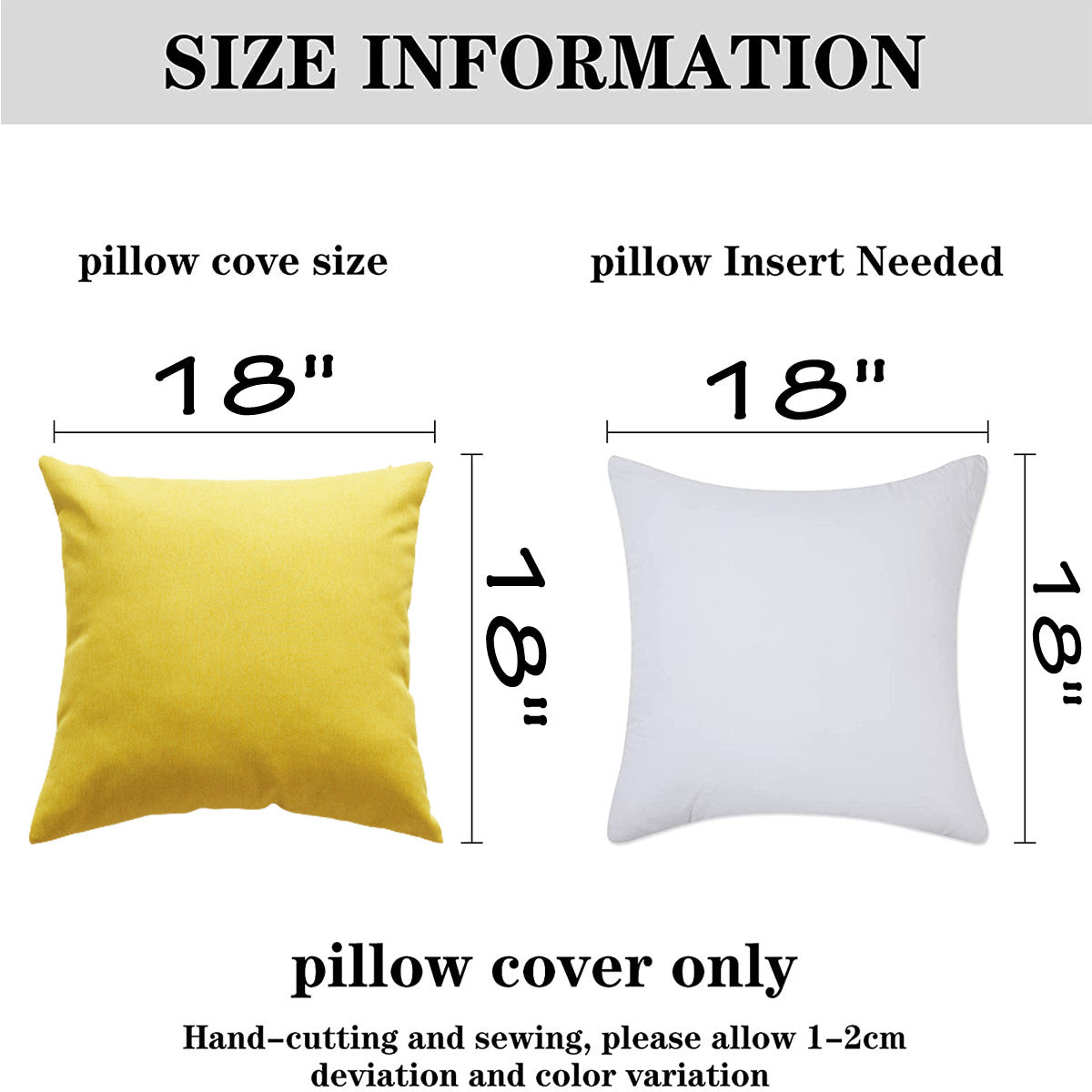 Kabuer Outdoor Waterproof Pillow Covers Outdoor Pillow Covers 18x18 Inch Outdoor Patio Pillows Covers Set of 2 Yellow