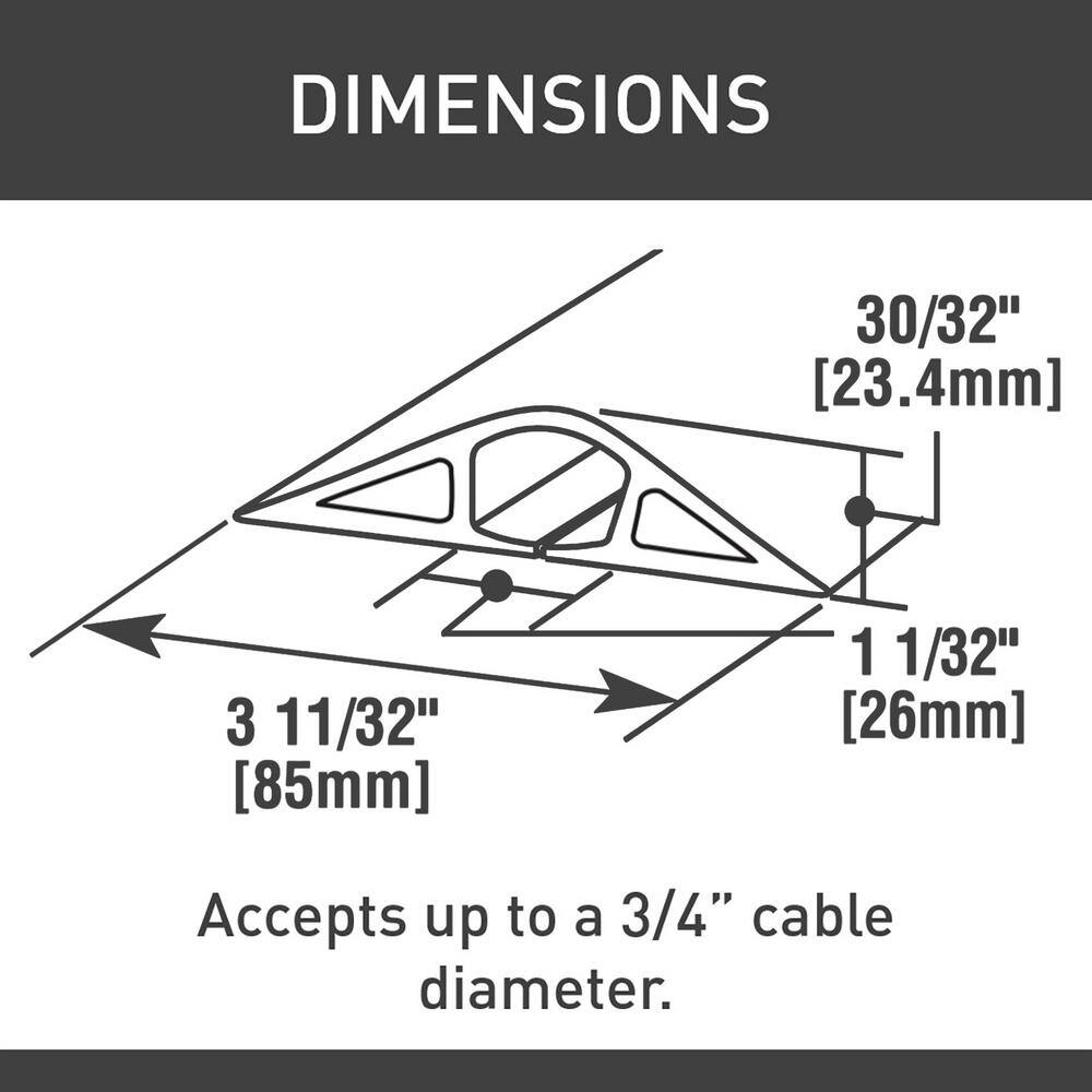 Legrand Wiremold Corduct 1600 Series 25 ft. Over-Floor Cord Protector Gray CD3G-25