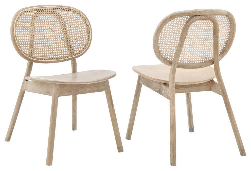 Malina Wood Dining Side Chair Set of 2   Tropical   Dining Chairs   by Modway  Houzz