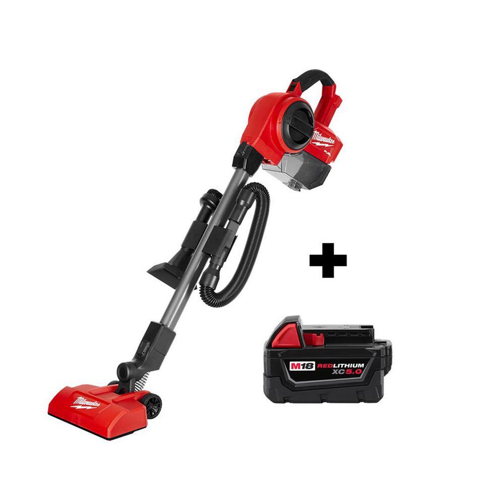 MW M18 FUEL 18-Volt Lithium-Ion Brushless .25 Gal. Cordless Jobsite Vacuum with (1) M18 5.0 Ah Battery 0940-20-48-11-1850