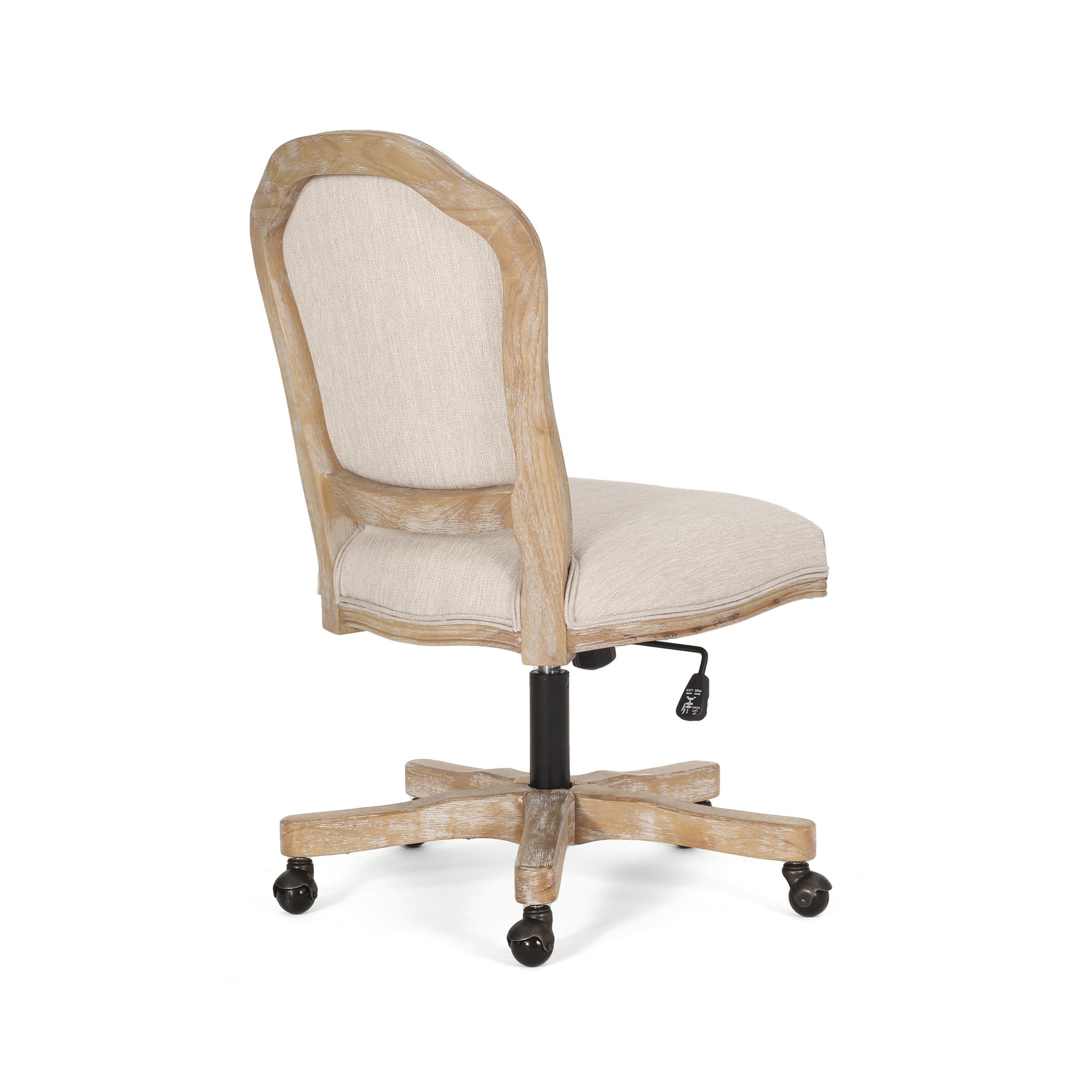 Oakes French Country Upholstered Swivel Office Chair