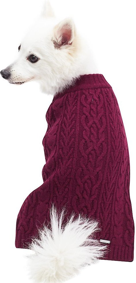 Blueberry Pet Classic Wool Blend Cable Knit Pullover Personalized Dog Sweater