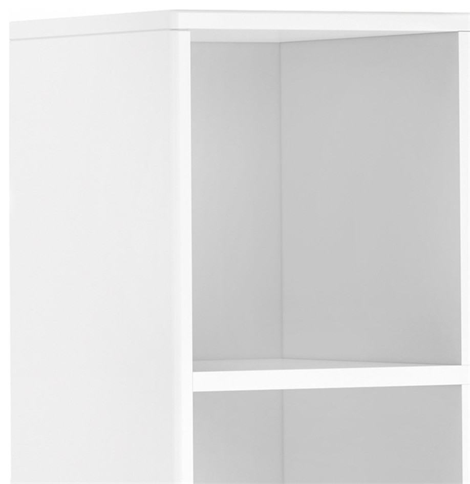 Harper SOLID WOOD 58x42 quot Modern Cube Storage Bookcase with Drawers in White   Transitional   Bookcases   by Homesquare  Houzz