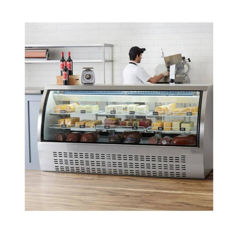 Cooler Depot 82 in. W 32 cu. ft. Commercial Refrigerator Deli Case Display Case in GlassStainless Steel DXXDC200S