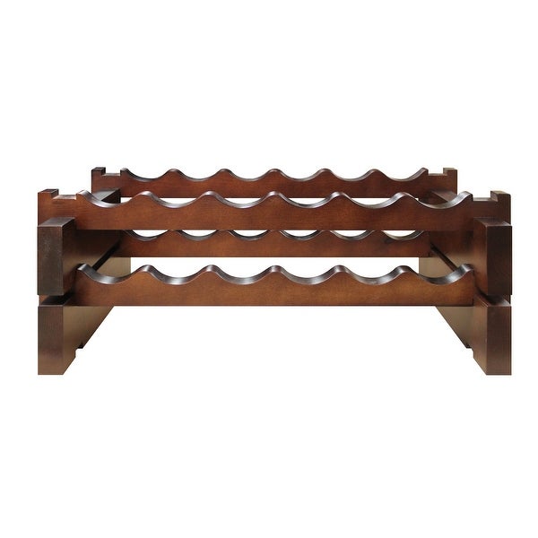 12 Bottle， 2 x 6 Bottle Modular Wine Rack， Stained