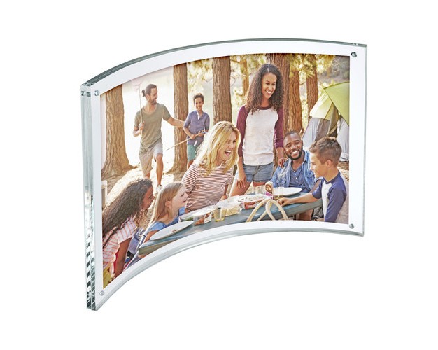 Azar Displays Curved Magnetic Acrylic Photo Frame 11 quot w X 8 5 quot h