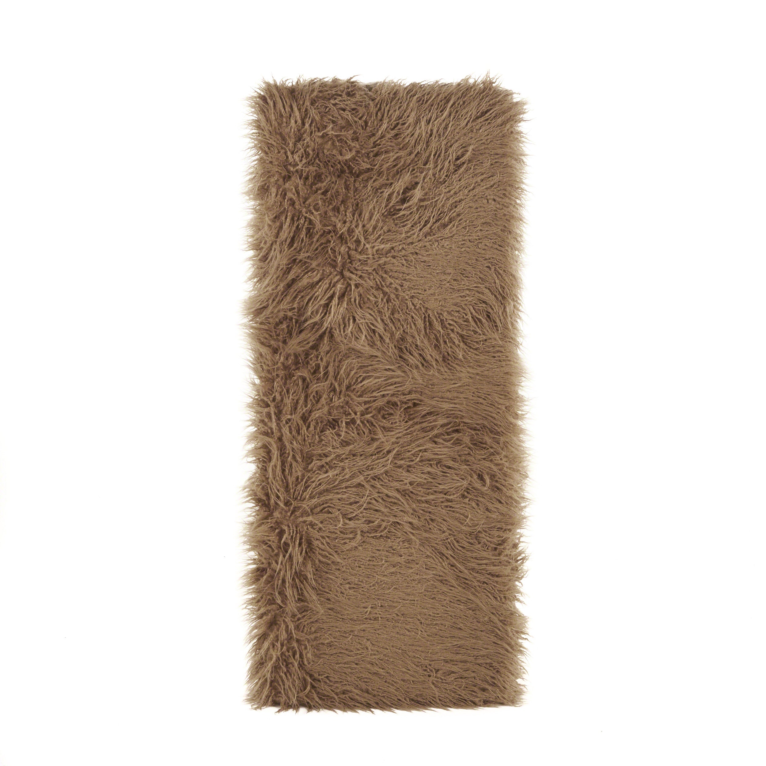 Klamma Glam Faux Fur Short and Straight Furry Ottoman