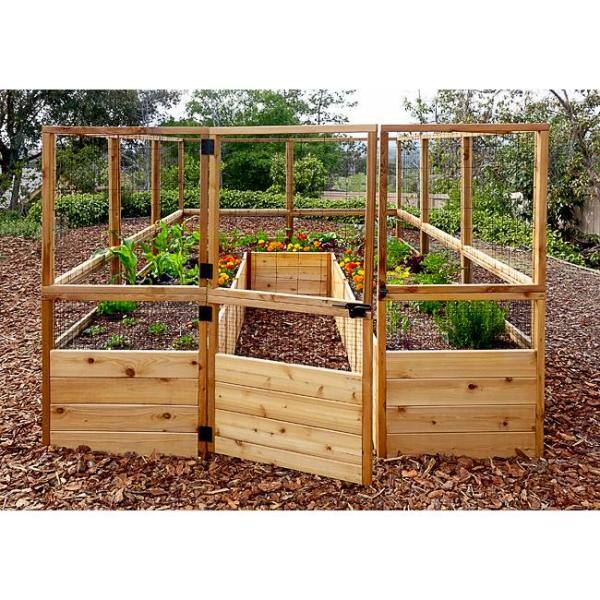 Outdoor Living Today 8 ft. x 12 ft. Garden in a Box with Deer Fencing RB812DFO