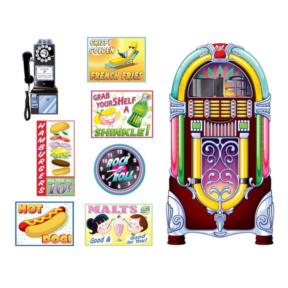 Beistle 52051 Soda Shop Signs   Jukebox Props  ins...