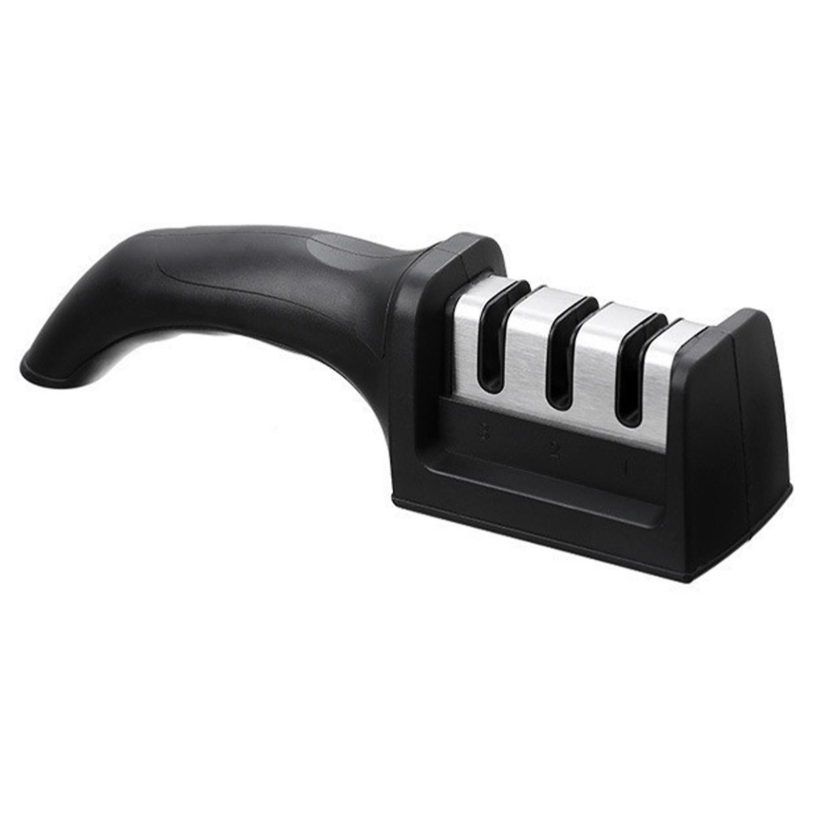 Knife Sharpener 3 Slot Kitchen Knives Sharpen Blade Sharpening Tool for Home Kitchen Black