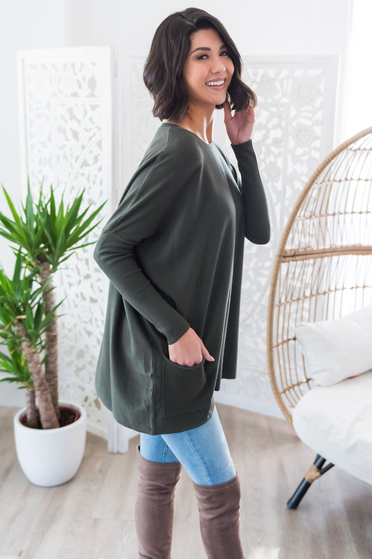 Casual Chic Modest Oversize Sweater