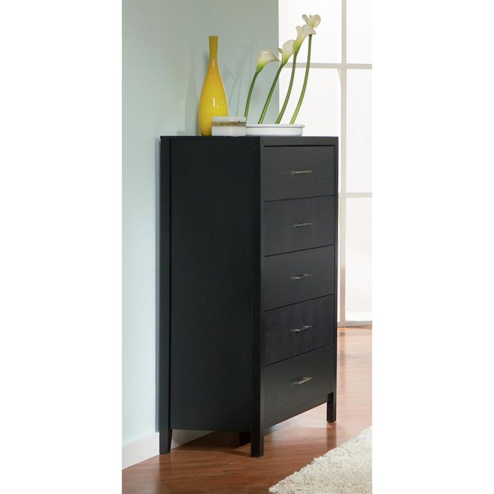 Grove 5-drawer Chest Black