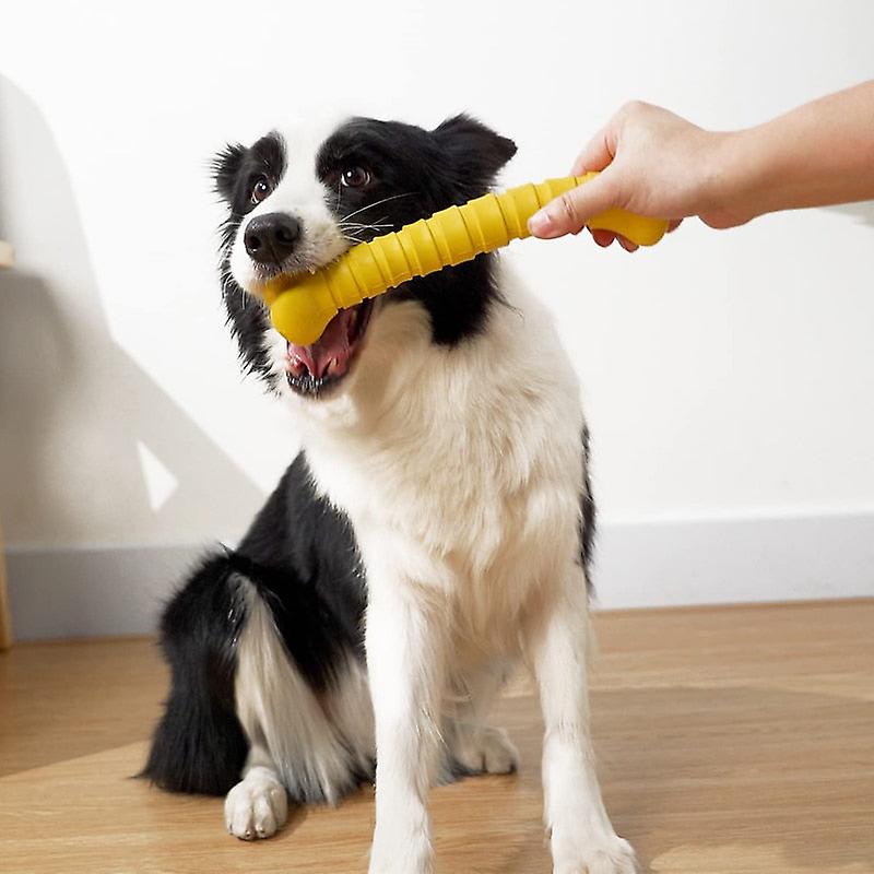 Squeaky yellow bone dog toys